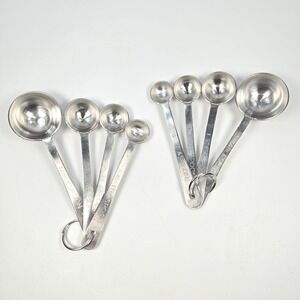 VTG Amco 18/8 Stainless Steel Measuring Spoons Lot of Two 4-pc sets Japan 863